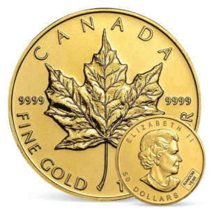 Canadian Gold Coin with the front and back faces