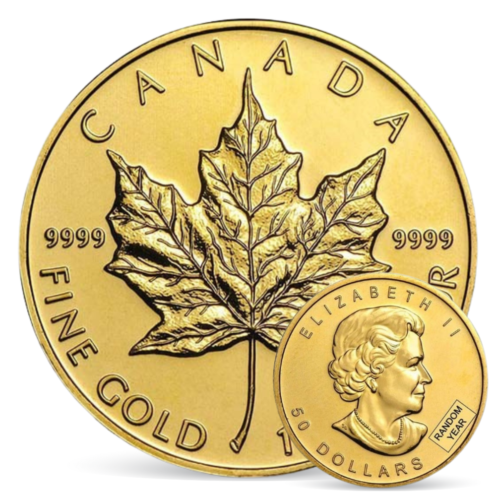 Canadian Gold Coin with the front and back faces