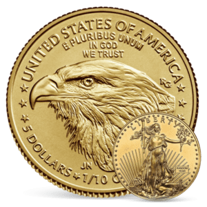 Gold Eagle Coin with the front and back faces